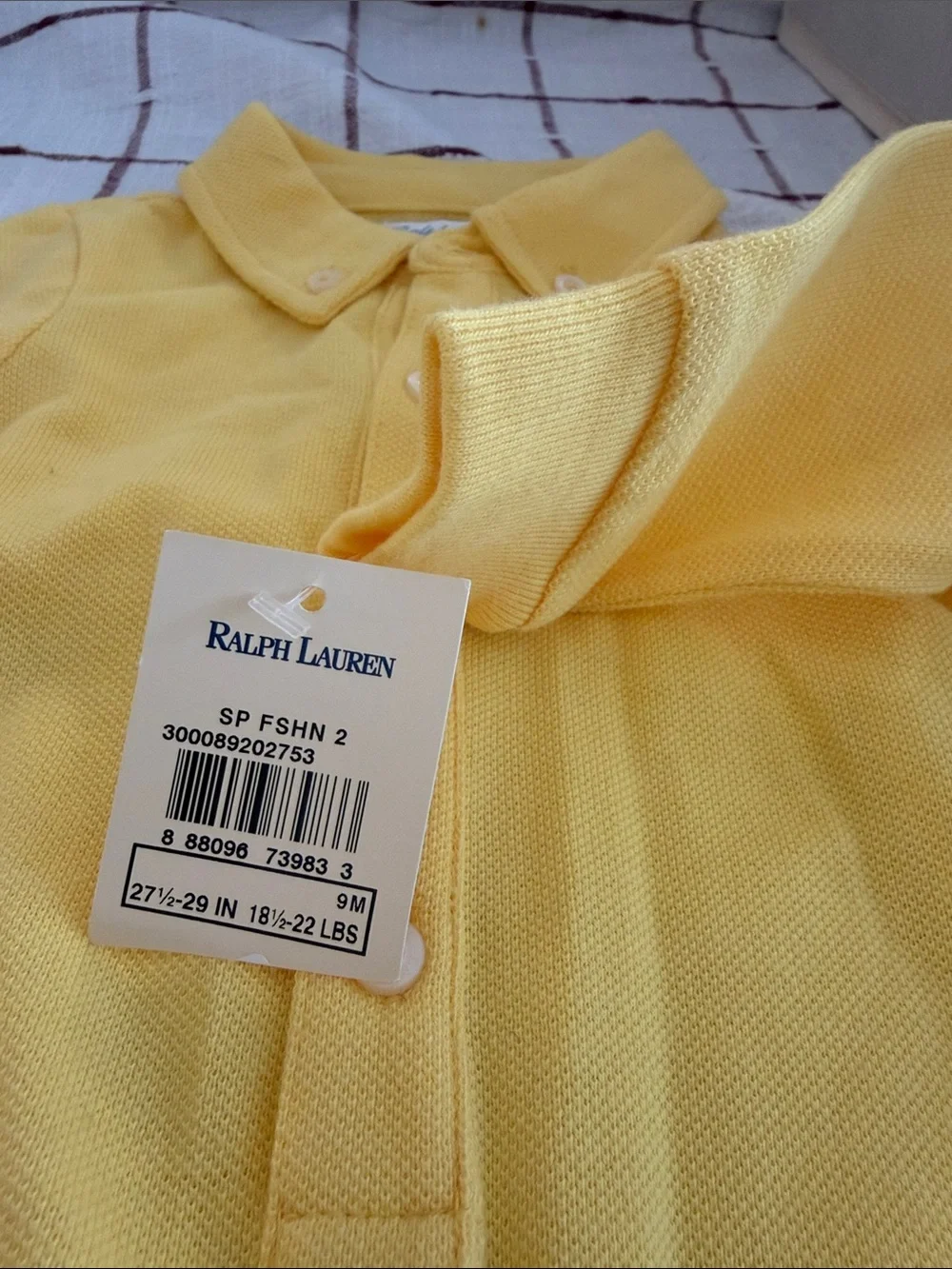 Ralph Lauren Baby Yellow Polo Collar One-Piece Romper